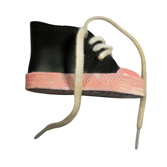 Vtg madame Alexander Doll Shoe Black Pink Plastic With Laces for replacement - Picture 2 of 5